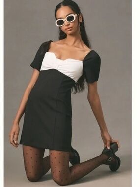 NWT Anthropologie Maeve Bow-Front Shift Mini Dress Size Small $148